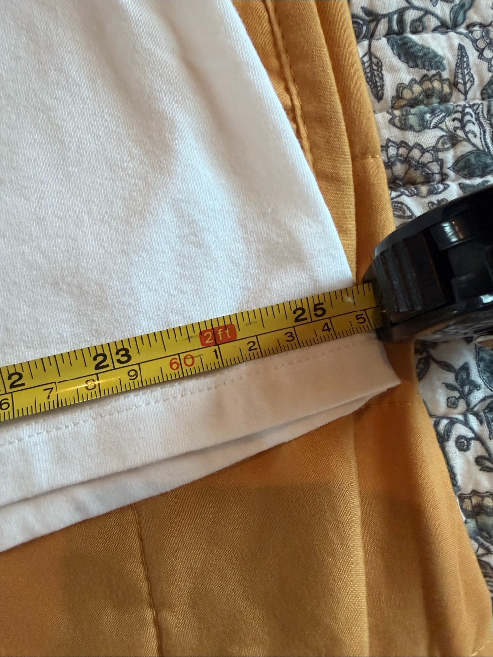 White Ruffle V-Neck 3/4 Sleeve Tee - Picture 4 of 6